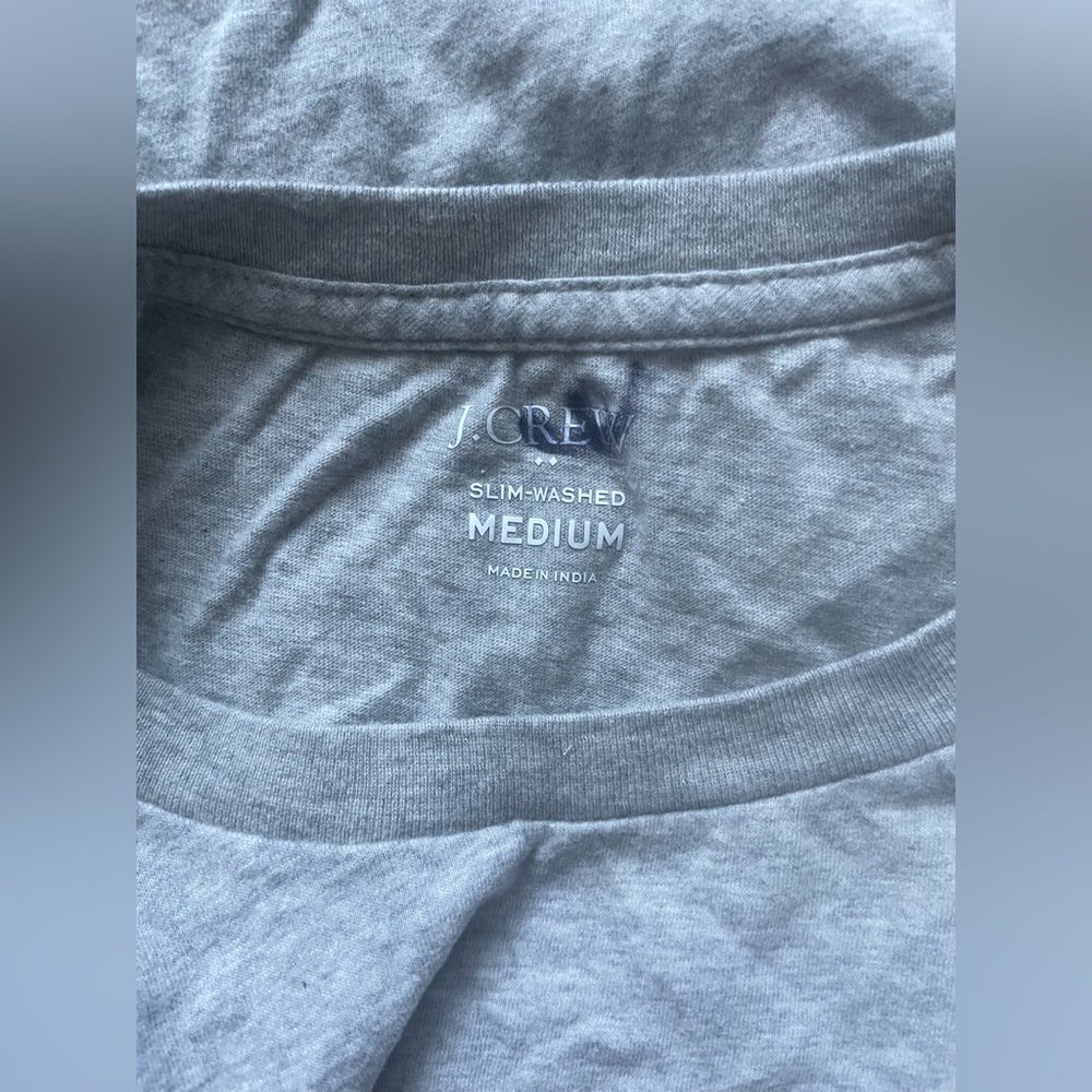New J.Crew Men Slim Washed Gray TShirt Size Medium - Picture 6 of 7